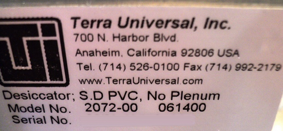 Photo Used TERRA UNIVERSAL 2072-00 061400 For Sale