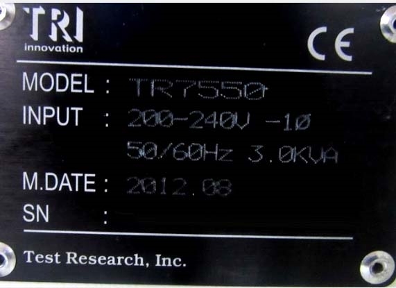 Photo Used TEST RESEARCH INC / TRI TR 7550 For Sale