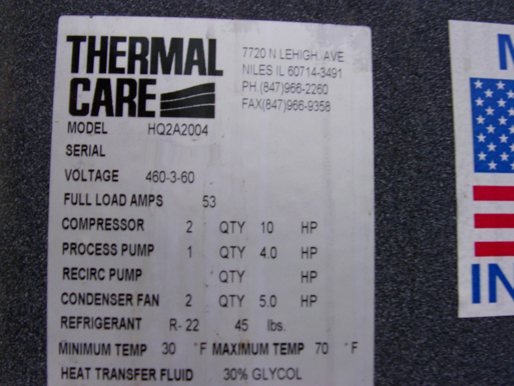 Photo Used THERMAL CARE HQ1A2004 For Sale
