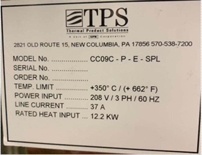 THERMAL PRODUCT SOLUTIONS / TPS CC09CPESPL Used for sale price