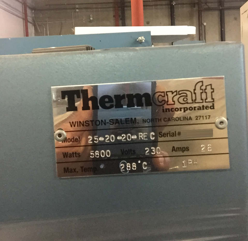 Photo Used THERMCRAFT 25-20-20-RE C For Sale