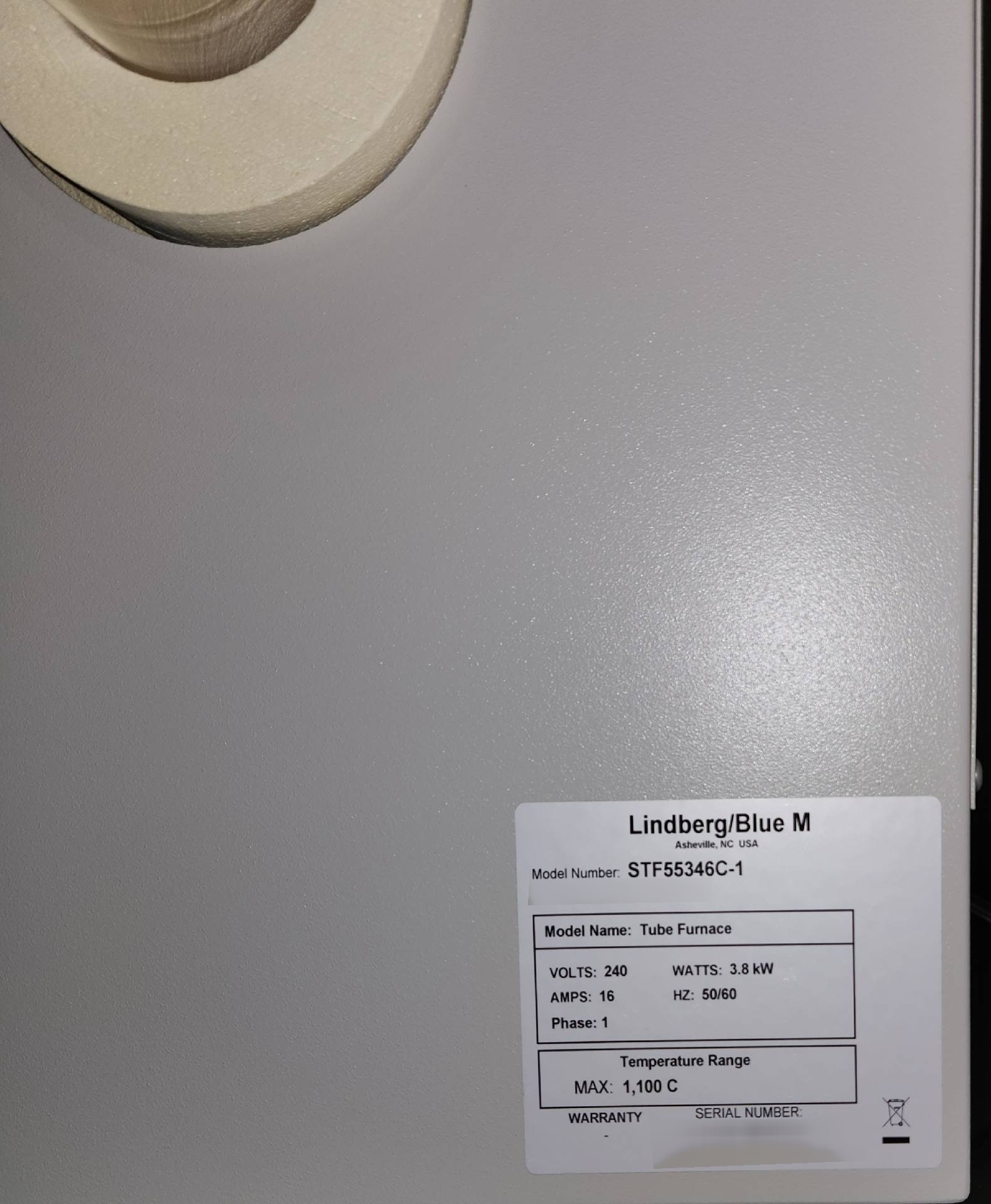 Photo Used THERMO FISHER SCIENTIFIC / LINDBERG / BLUE M STF55346C‑1 For Sale
