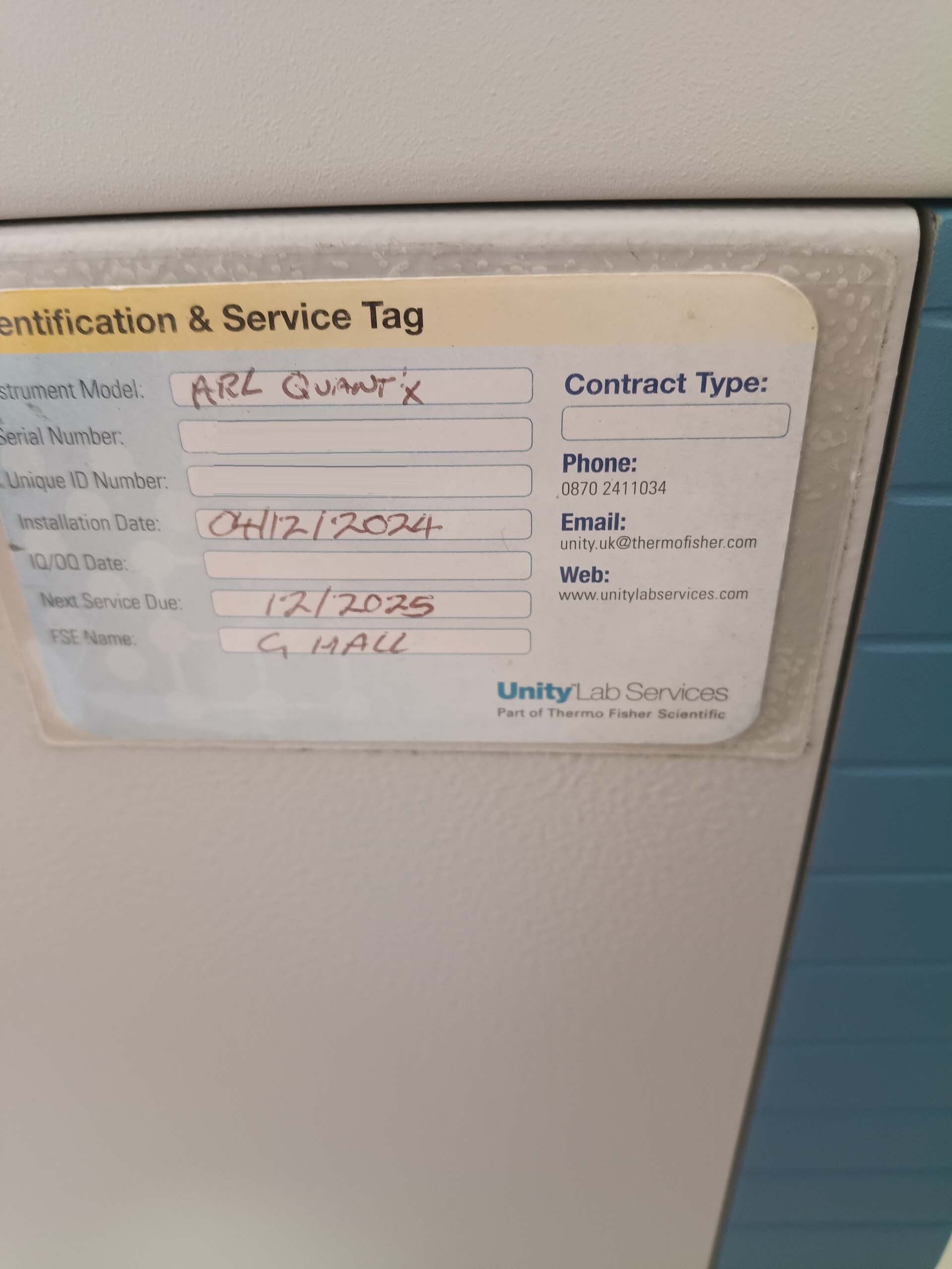 Photo Used THERMO FISHER SCIENTIFIC / NAPCO ARL QUANT'X For Sale