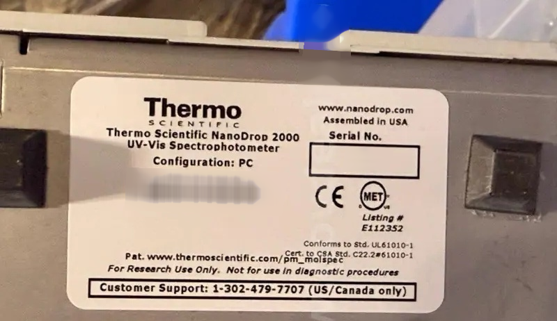 사진 사용됨 THERMO FISHER SCIENTIFIC Nanodrop 2000 판매용