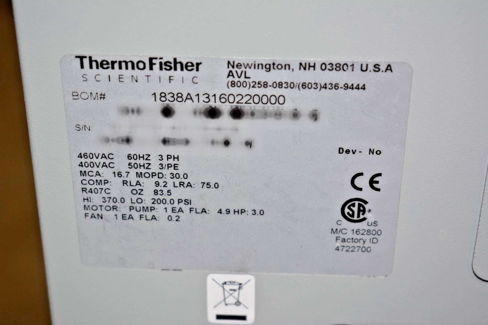 Photo Used THERMO FISHER SCIENTIFIC Thermoflex 20000 For Sale