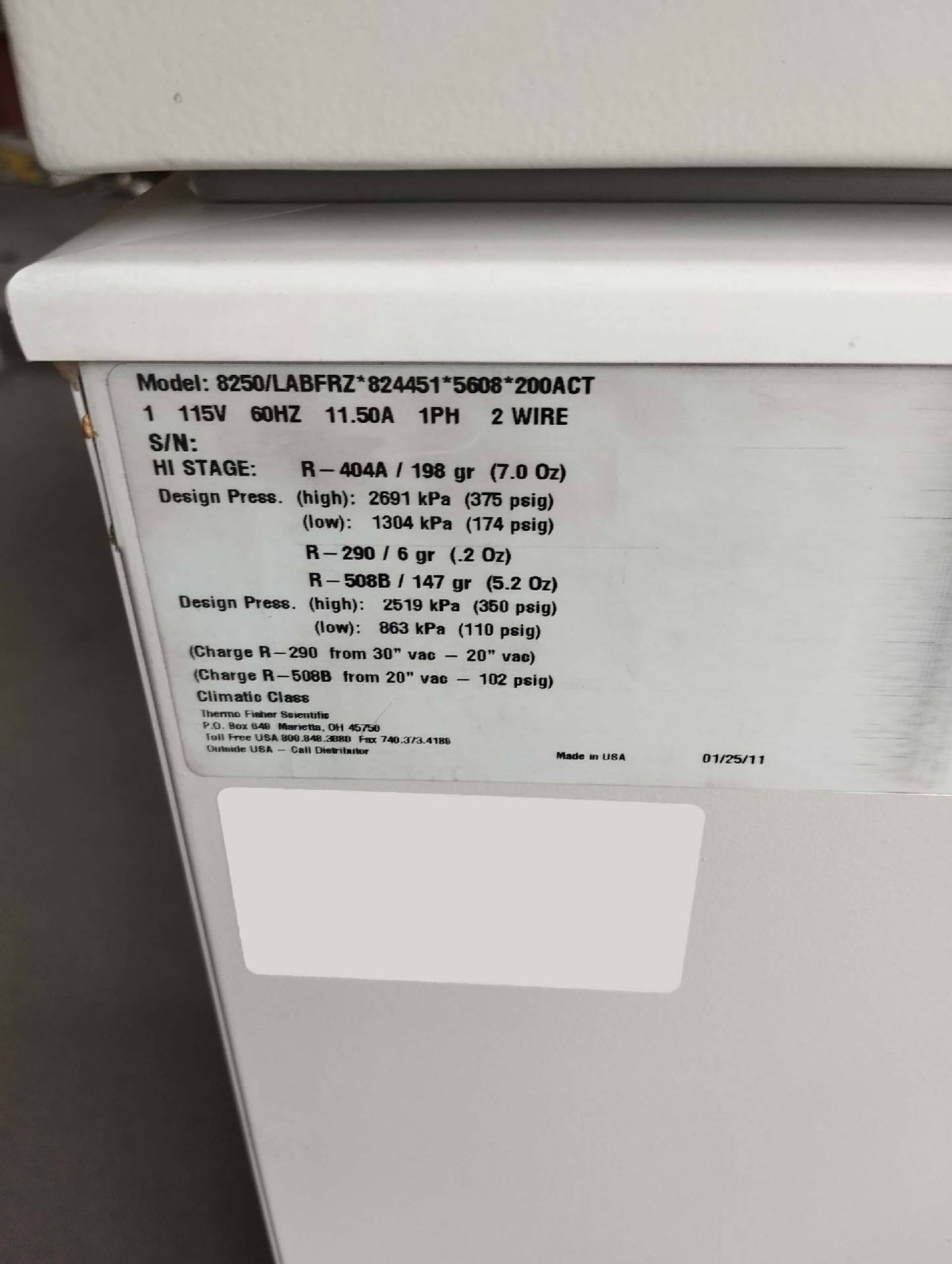 图为 已使用的 THERMO SCIENTIFIC 8250 / LABFRZ 待售