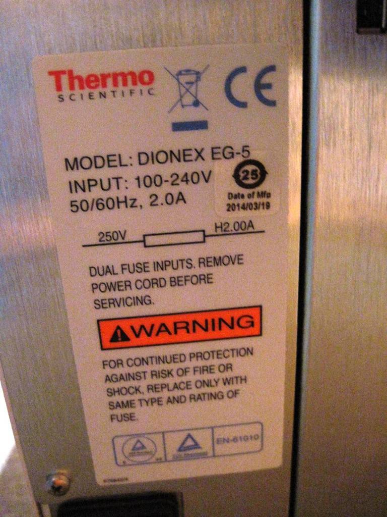 圖為 已使用的 THERMO SCIENTIFIC Dionex ICS-5000+ EG 待售
