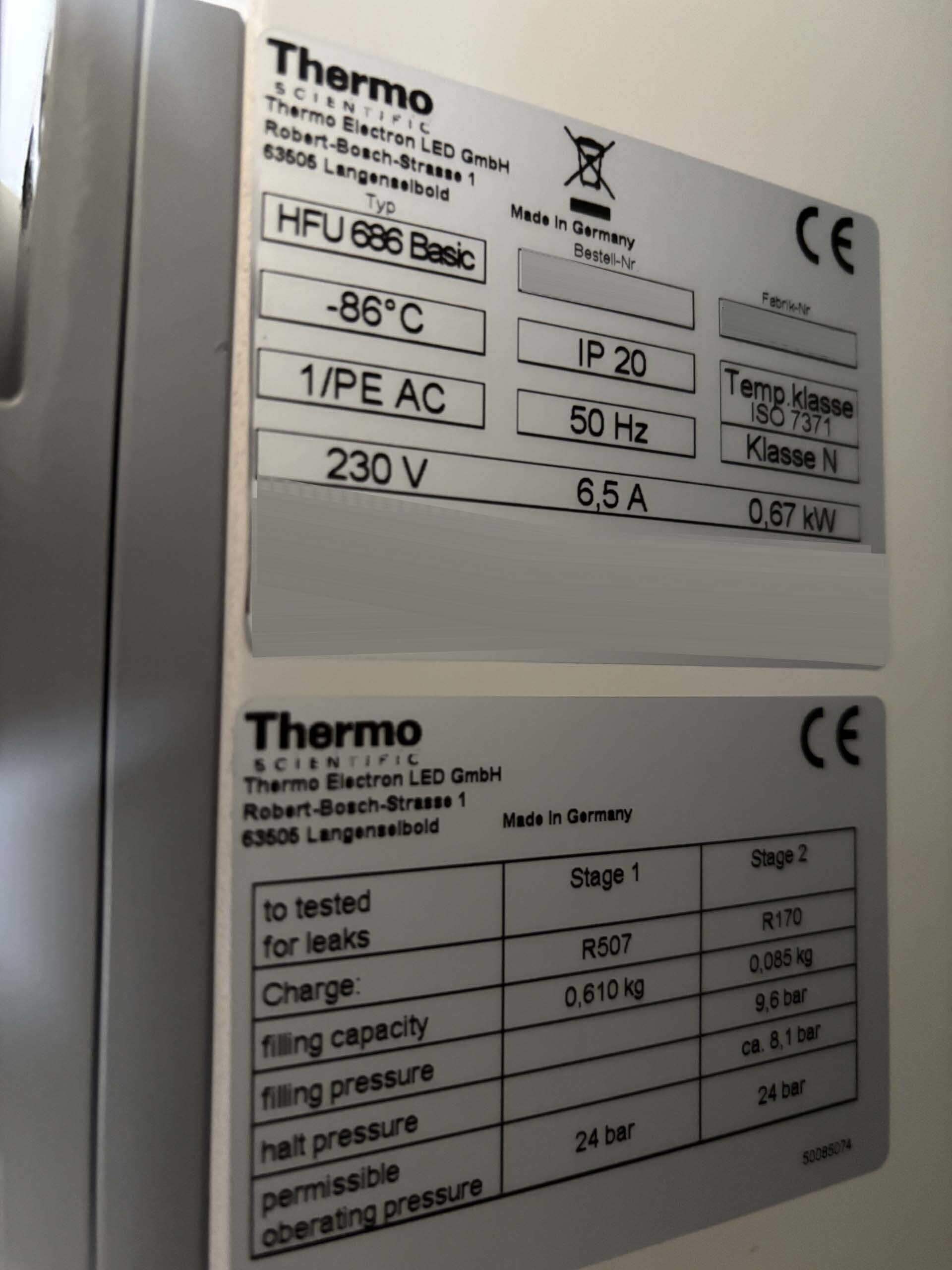 Photo Used THERMO SCIENTIFIC HFC 686 Basic For Sale