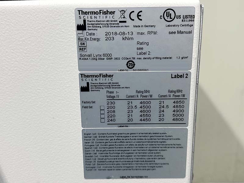 フォト（写真） 使用される THERMO SCIENTIFIC Sorvall LYNX 6000 販売のために