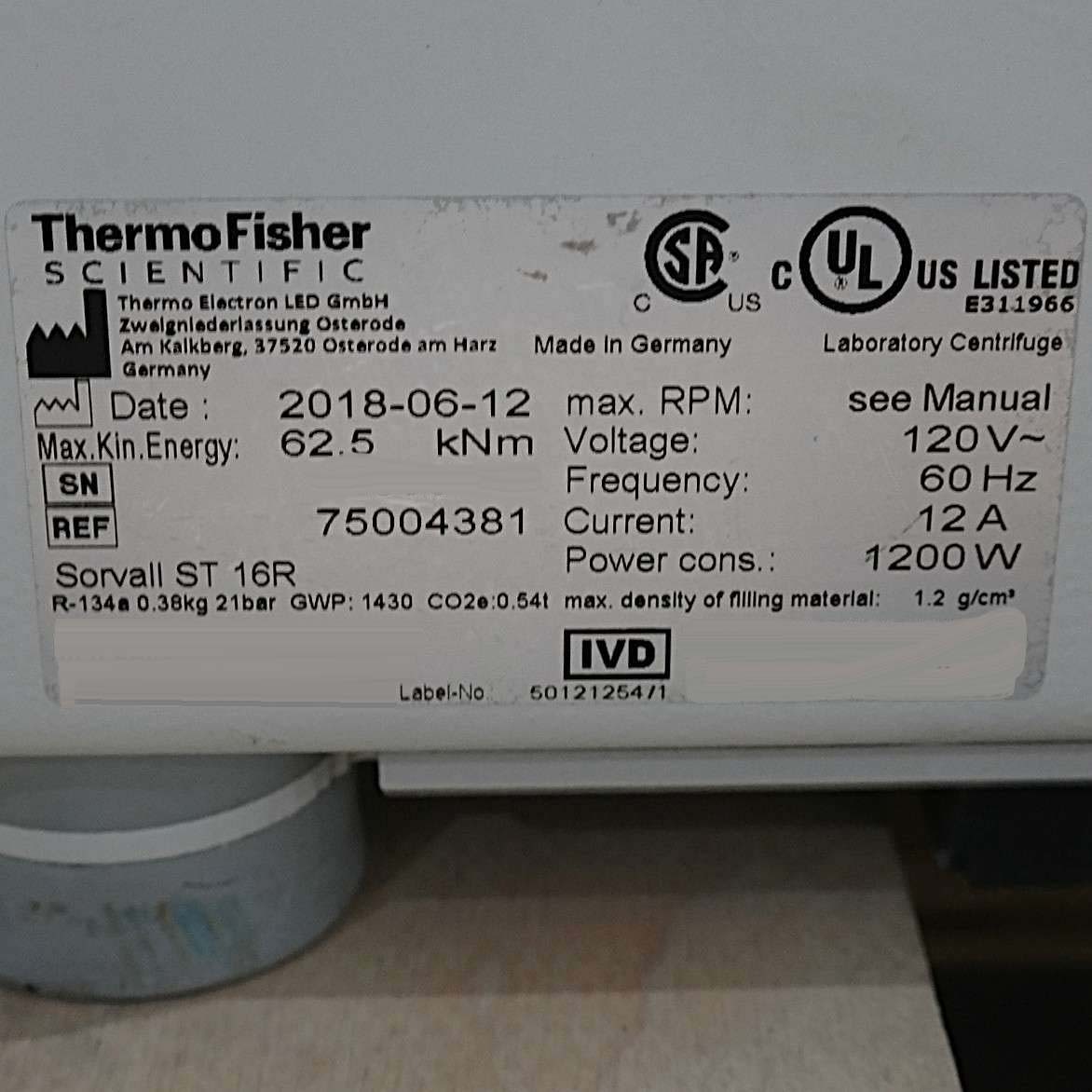 圖為 已使用的 THERMO SCIENTIFIC Sorvall ST16R 待售