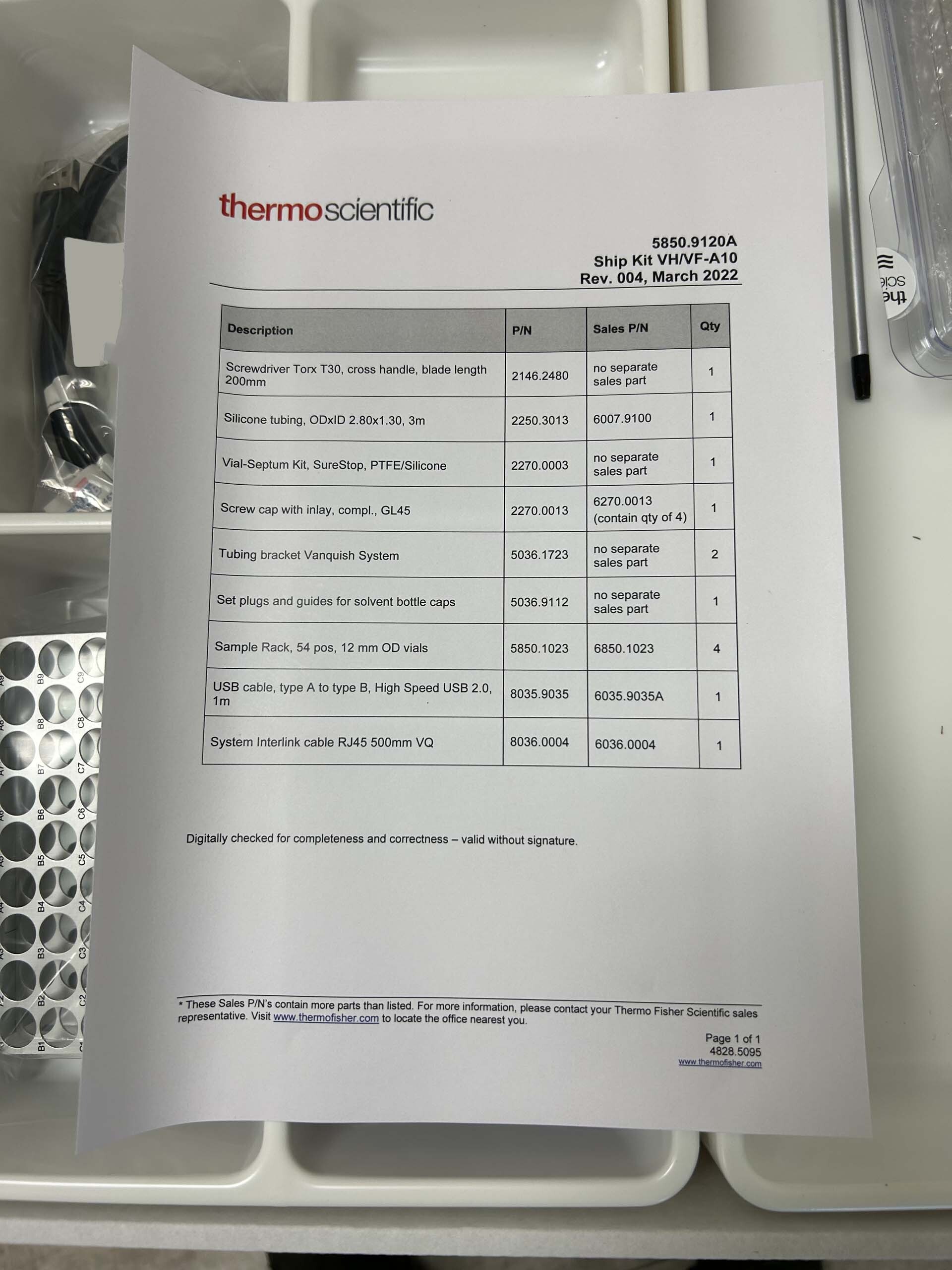 图为 已使用的 THERMO SCIENTIFIC VF-A10-A-02 待售