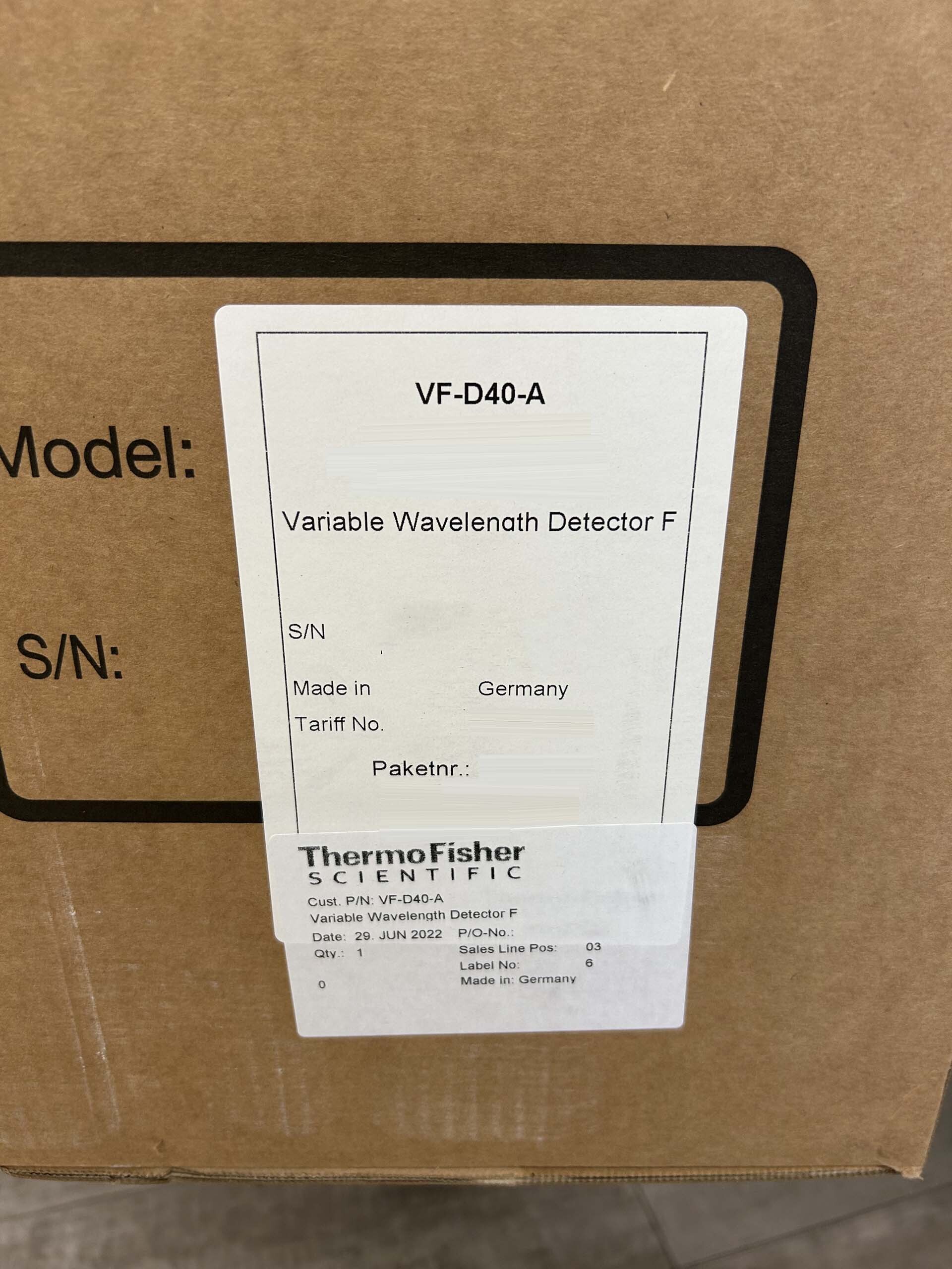 Foto Verwendet THERMO SCIENTIFIC VF-D40-A Zum Verkauf