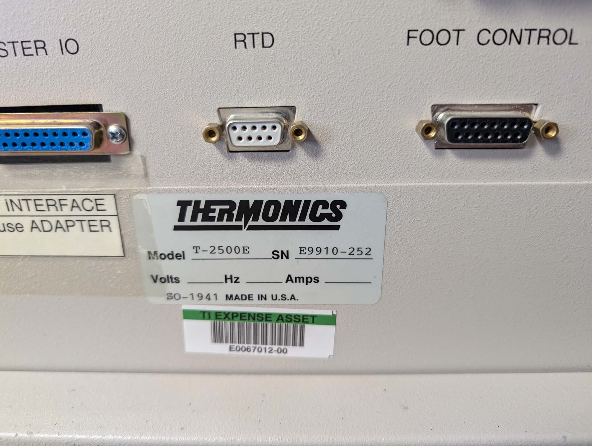 Foto Verwendet THERMONICS T 2500E Zum Verkauf