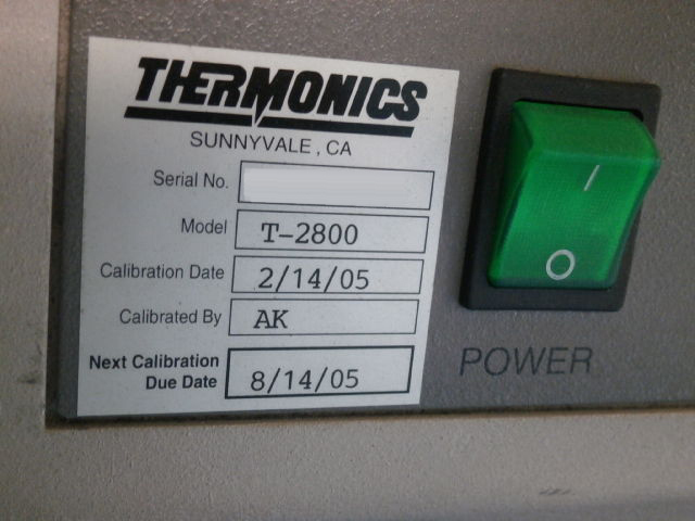 Photo Used THERMONICS T 2800 For Sale