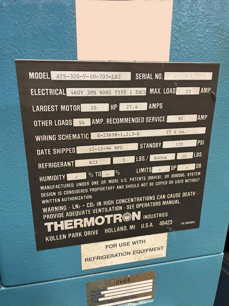 Photo Used THERMOTRON ATS-320-V-10-705-LN2 For Sale