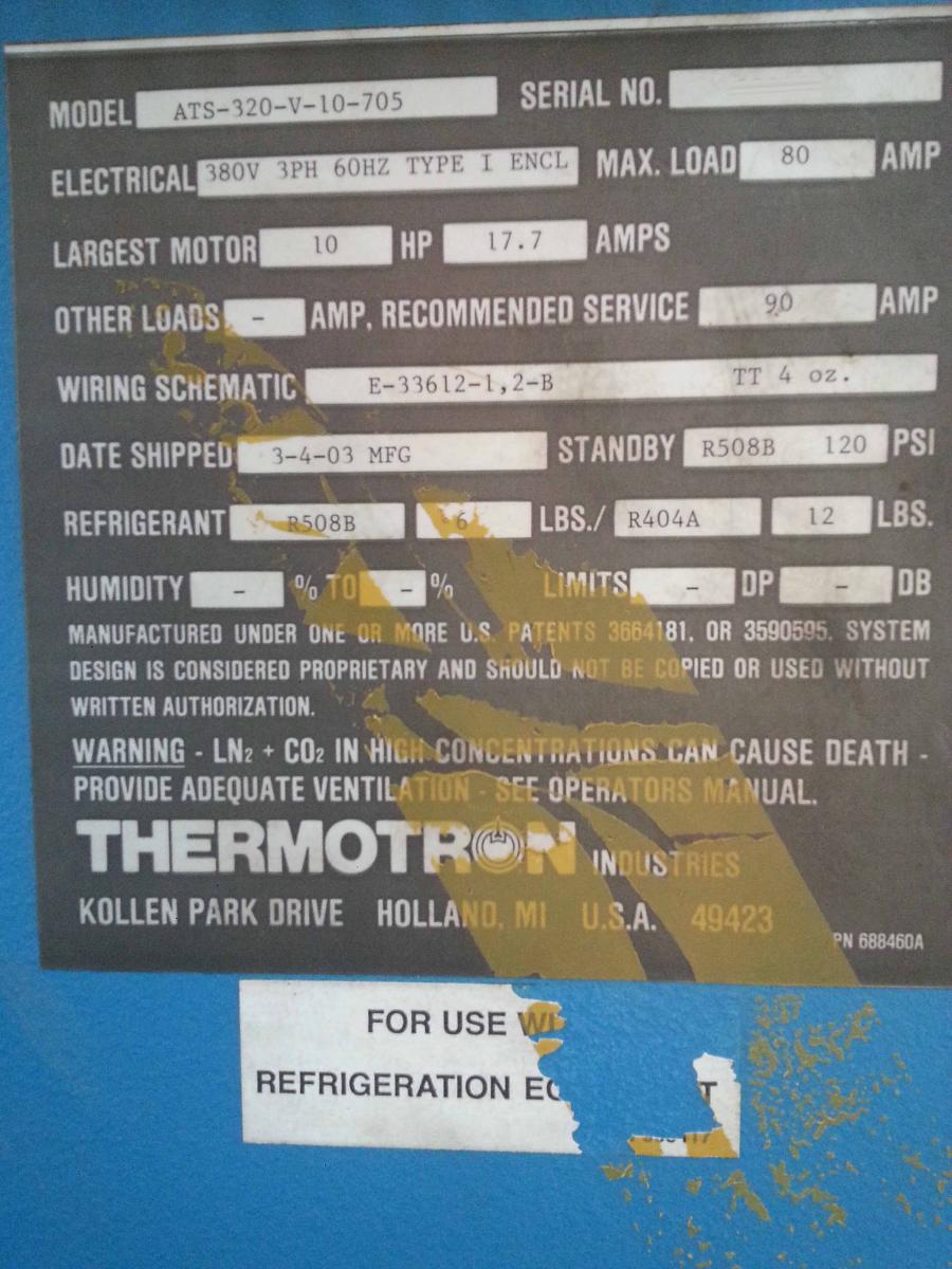 Photo Used THERMOTRON ATS-320-V-10-705 For Sale