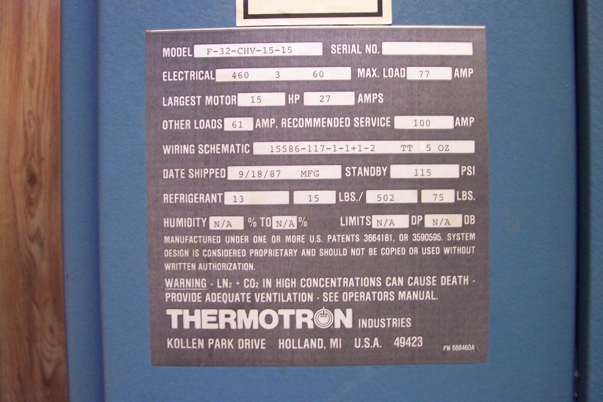 사진 사용됨 THERMOTRON F-32-CHV-15-15 판매용
