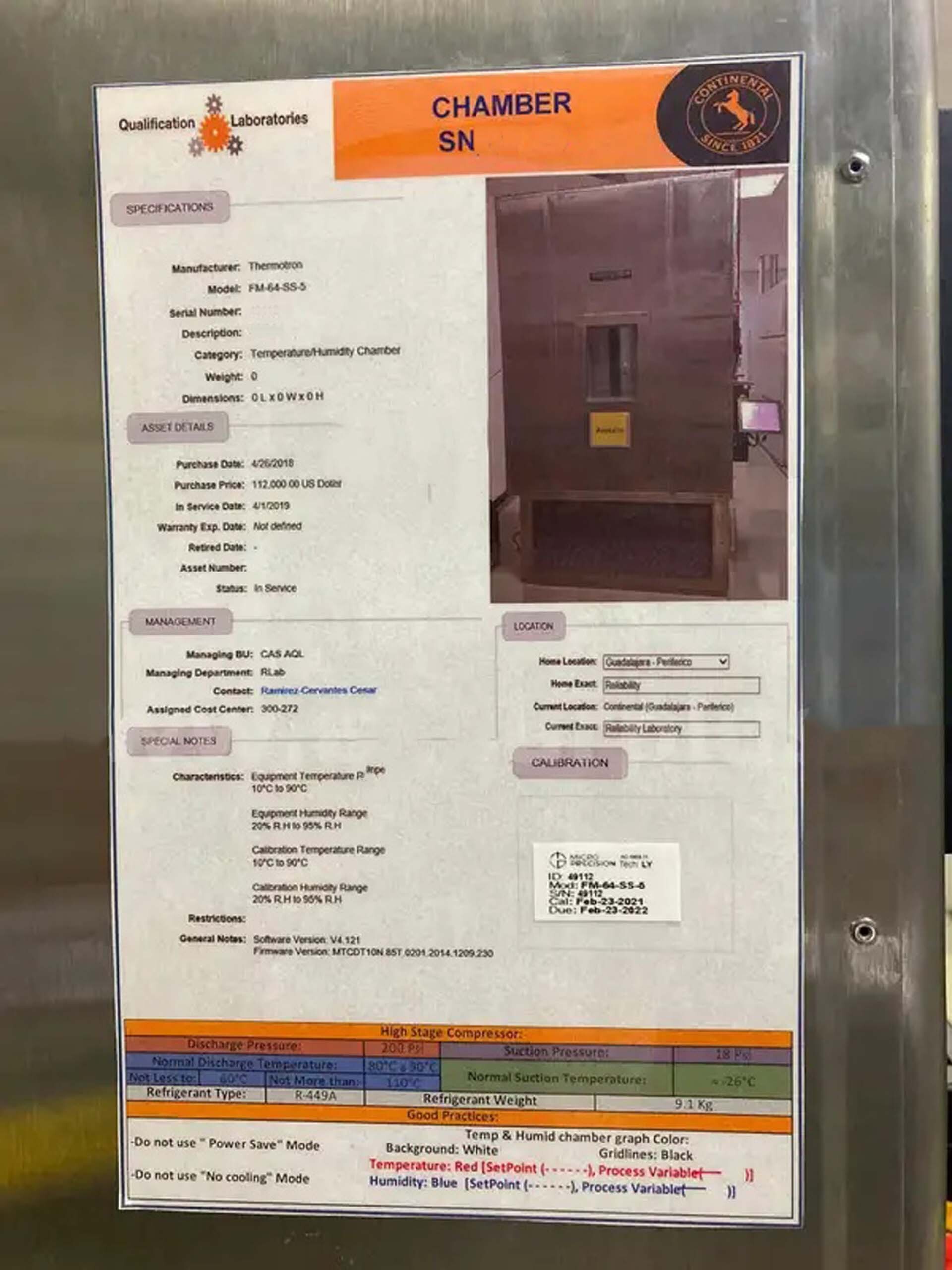 图为 已使用的 THERMOTRON FM-64-SS-5 待售