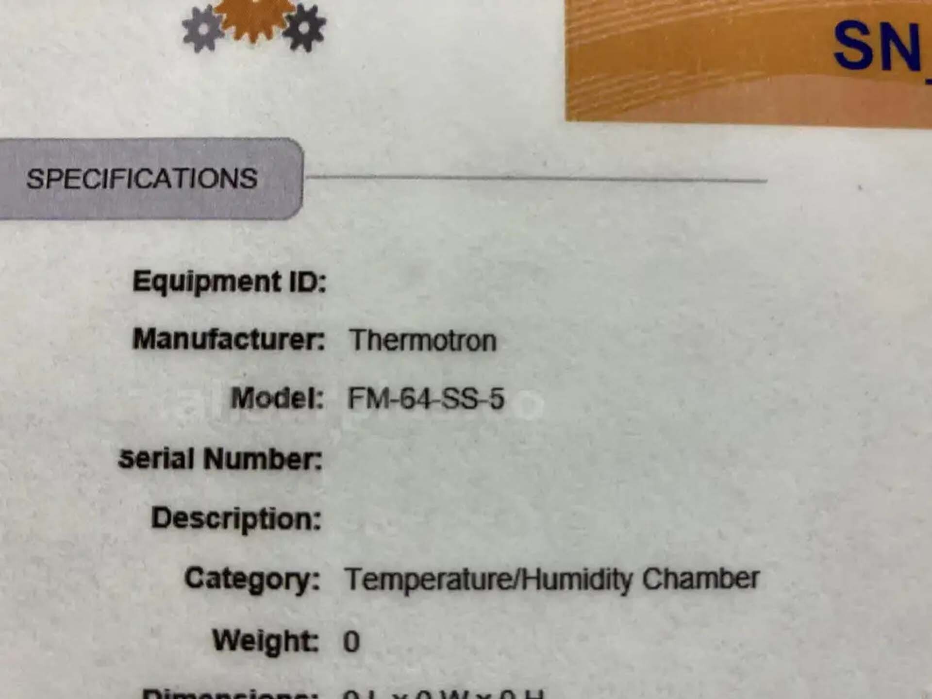 图为 已使用的 THERMOTRON FM-64-SS-5 待售