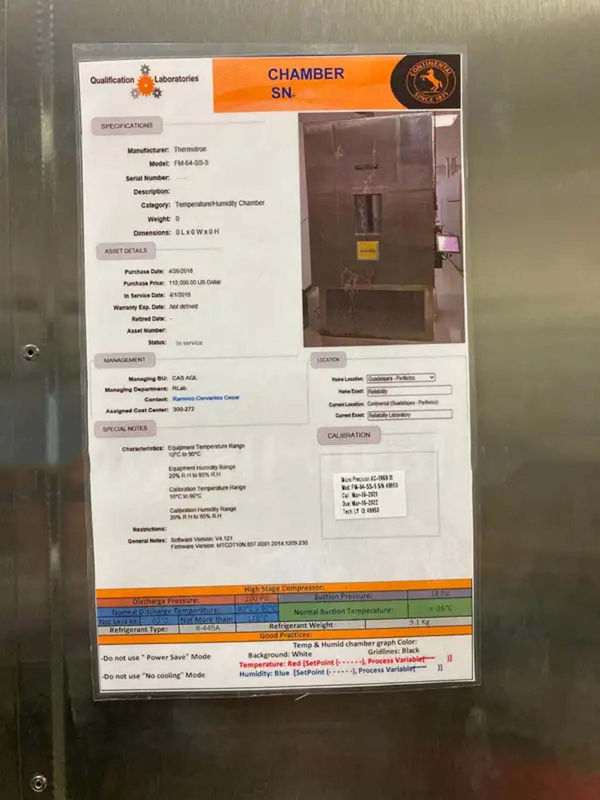 图为 已使用的 THERMOTRON FM-64-SS-5 待售