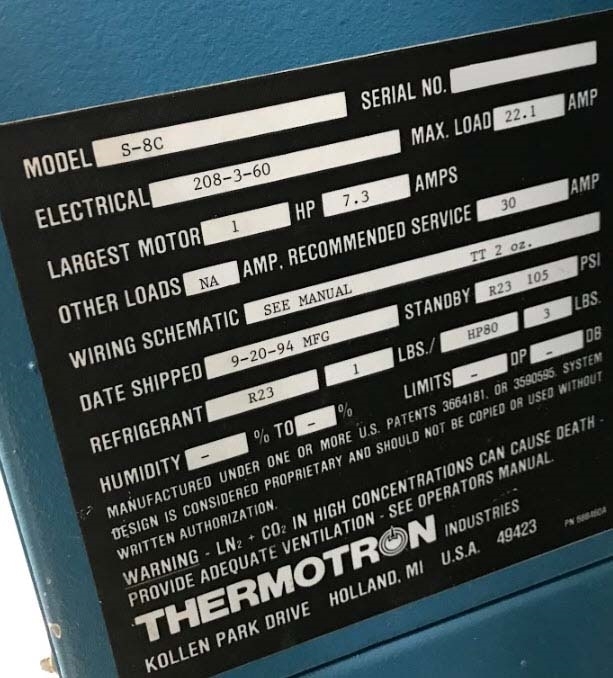 사진 사용됨 THERMOTRON S-8C 판매용