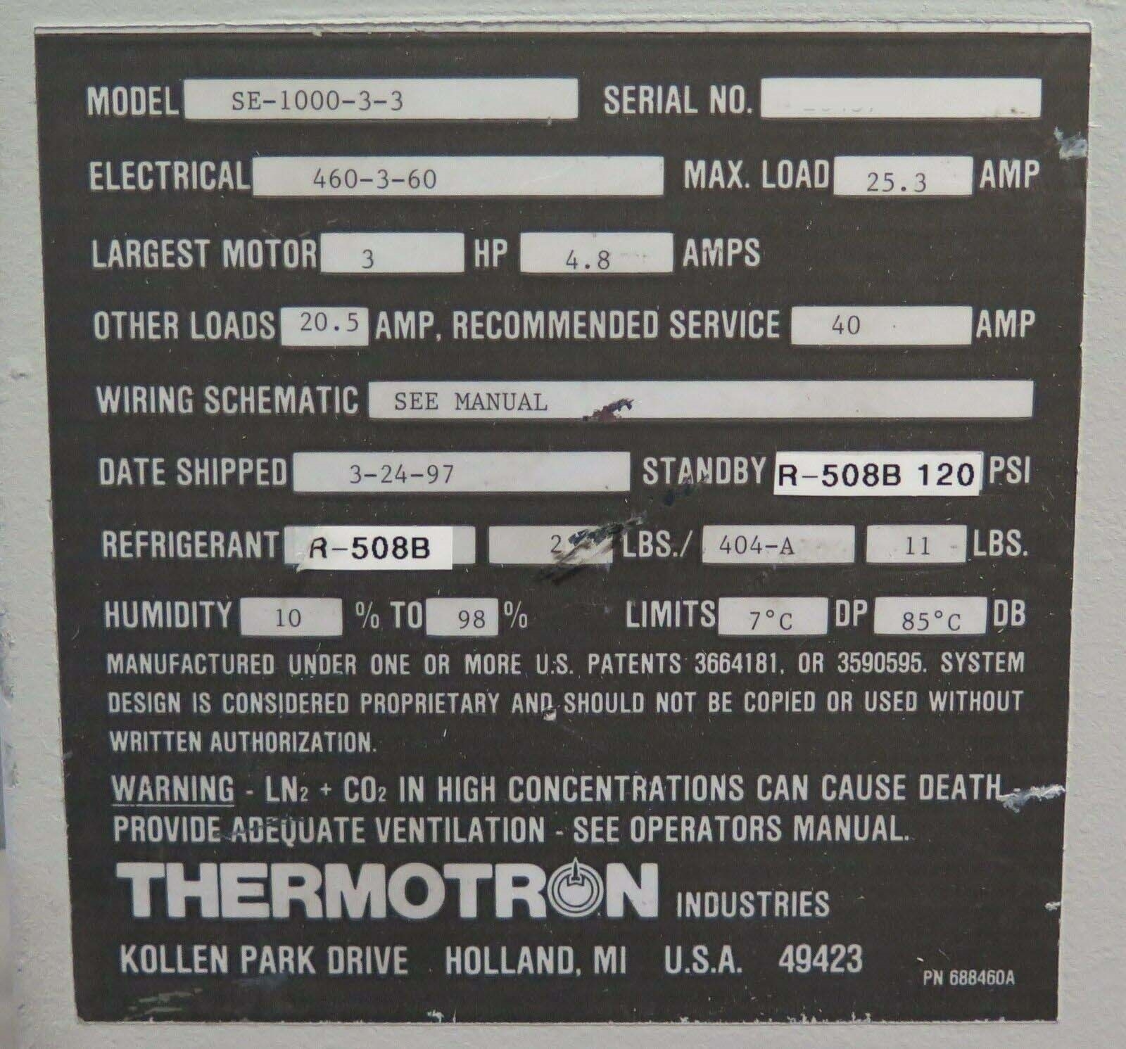 Photo Used THERMOTRON SE-1000-3-3 For Sale