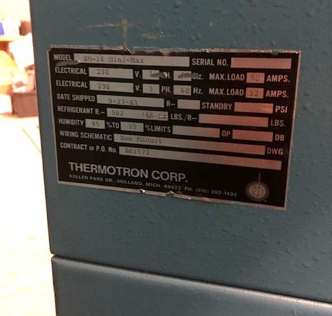 사진 사용됨 THERMOTRON SM-16C 판매용