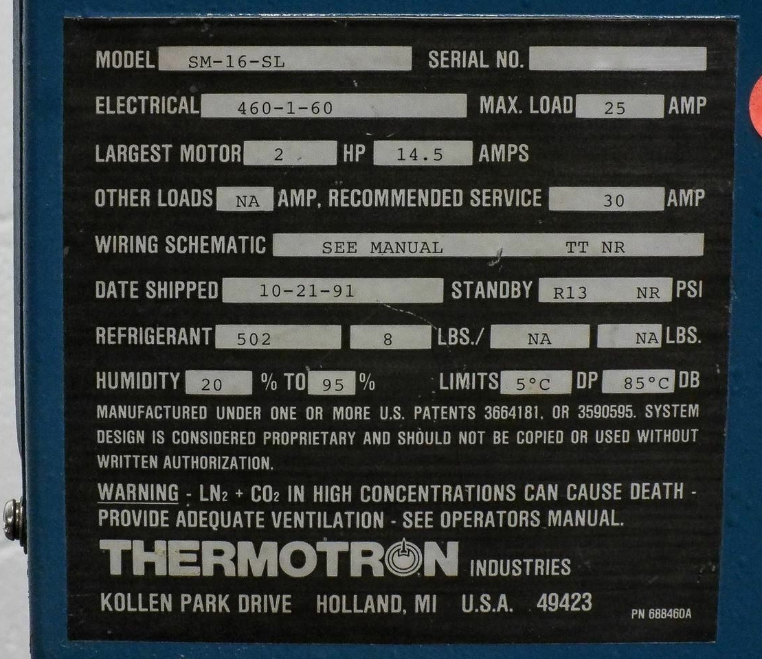 사진 사용됨 THERMOTRON SM-16SL 판매용