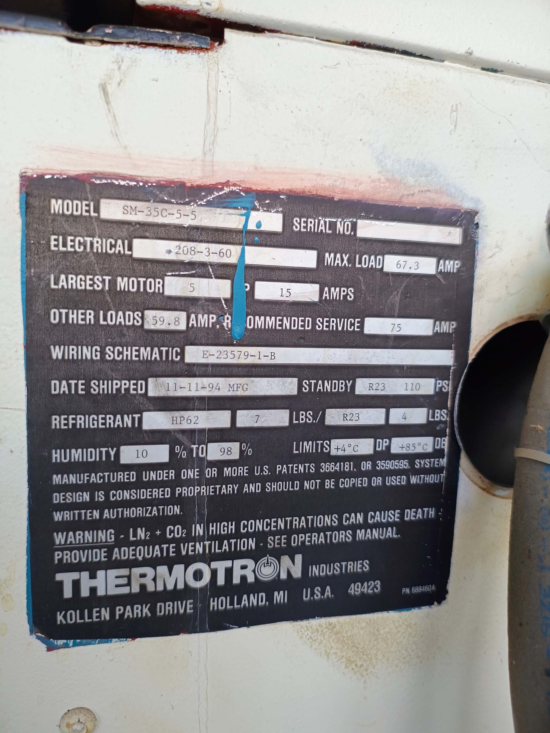 Photo Used THERMOTRON SM-35C-5-5 For Sale