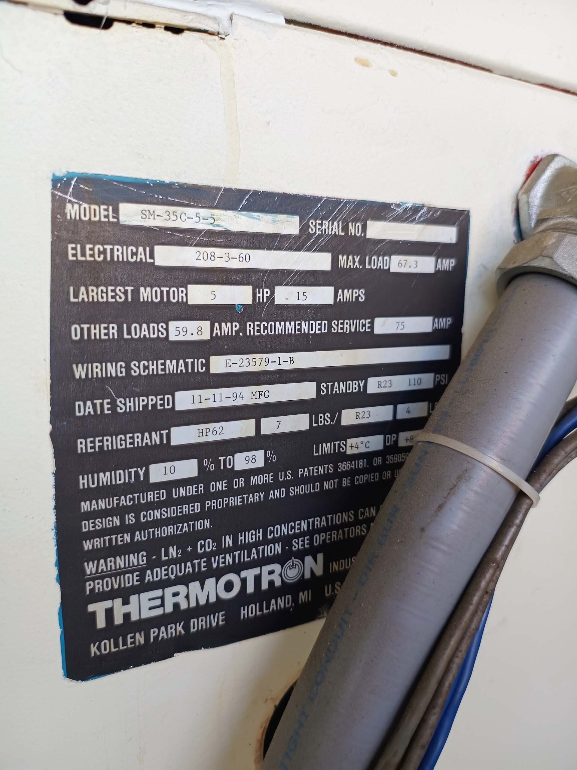 Photo Used THERMOTRON SM-35C-5-5 For Sale