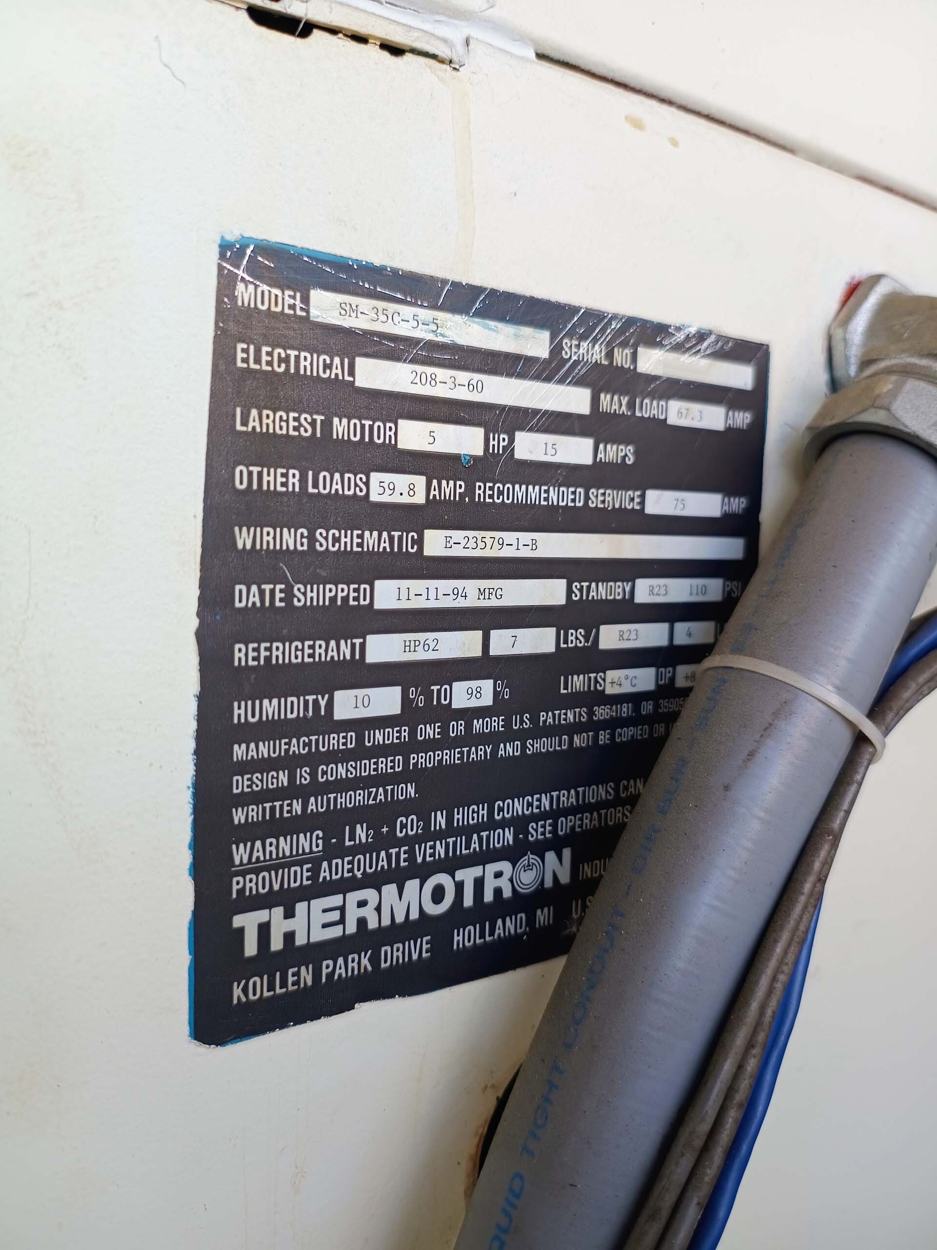 Photo Used THERMOTRON SM-35C-5-5 For Sale