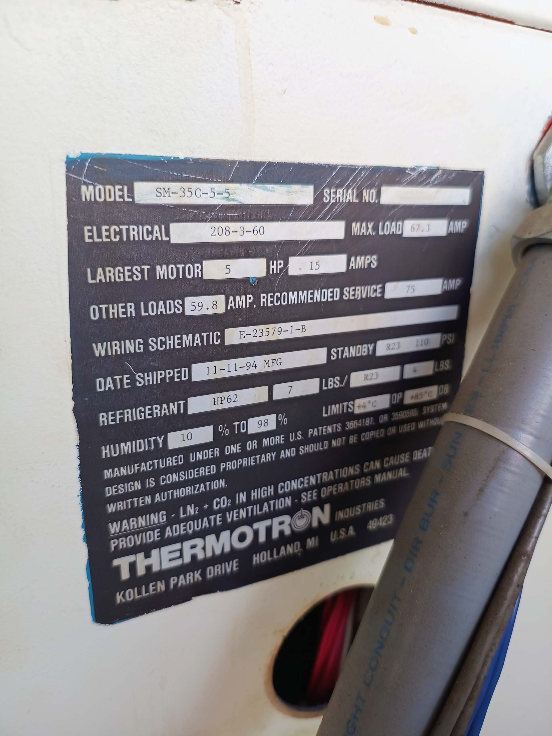 Photo Used THERMOTRON SM-35C-5-5 For Sale