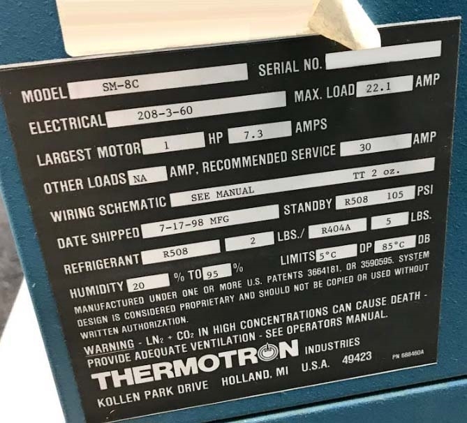 Photo Utilisé THERMOTRON SM-8C À vendre