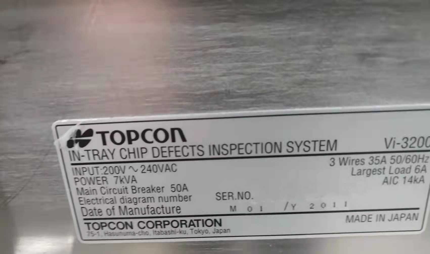 圖為 已使用的 TOPCON VI-3200 待售