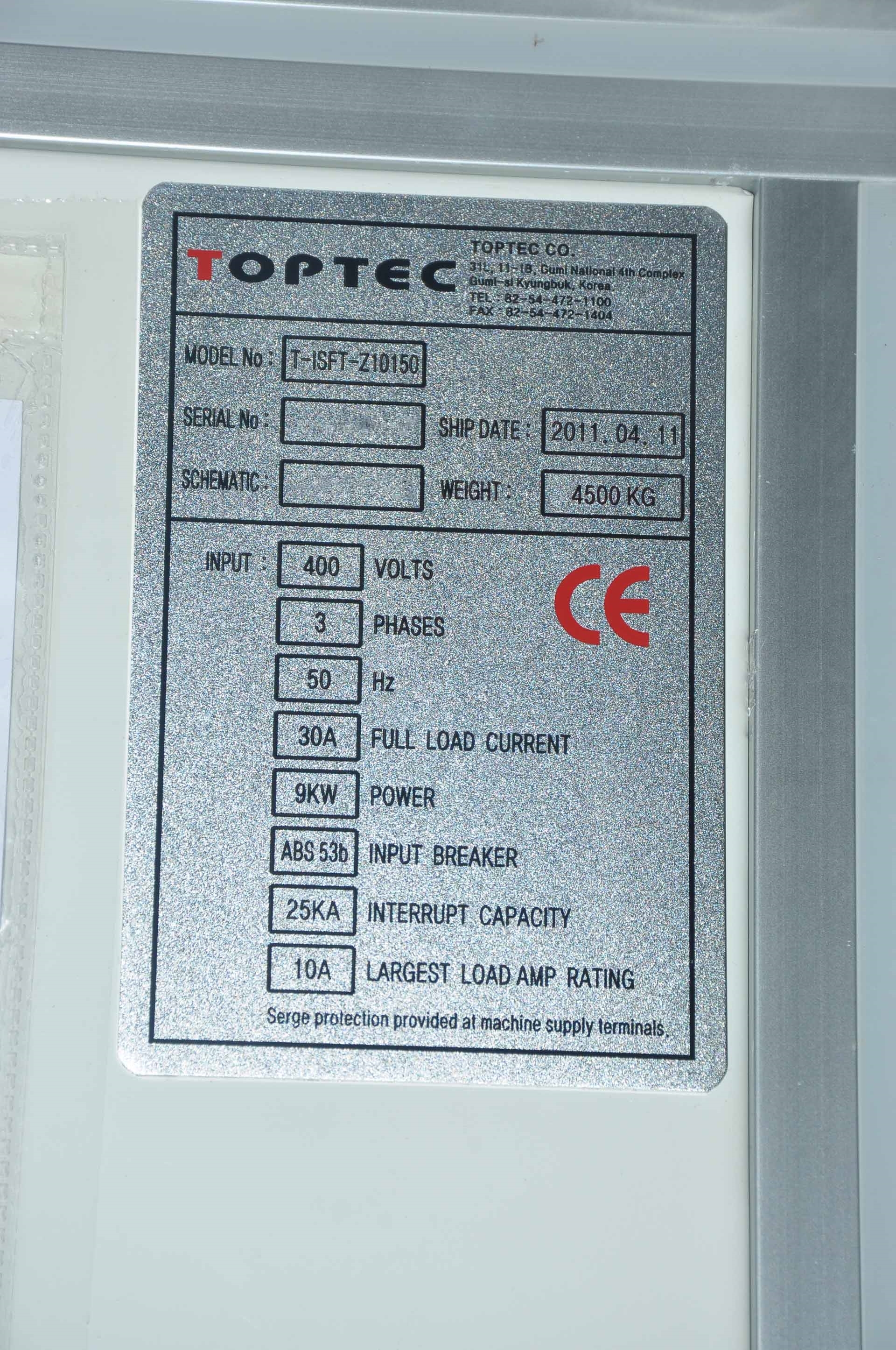 Foto Verwendet TOPTEC T-ISFT-Z10150 Zum Verkauf