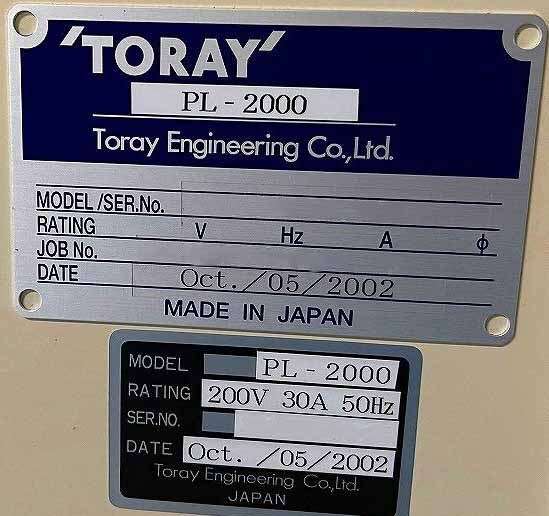 Photo Used TORAY PL-2000 For Sale