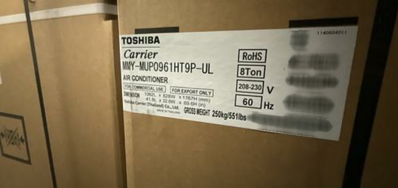 圖為 已使用的 TOSHIBA MMY-MUP0961HT9P-UL 待售
