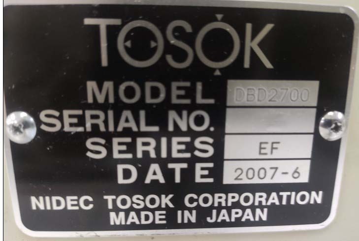 Photo Used TOSOK DBD-2700 For Sale