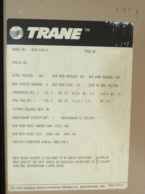 사진 사용됨 TRANE SRUB-B304-L 판매용