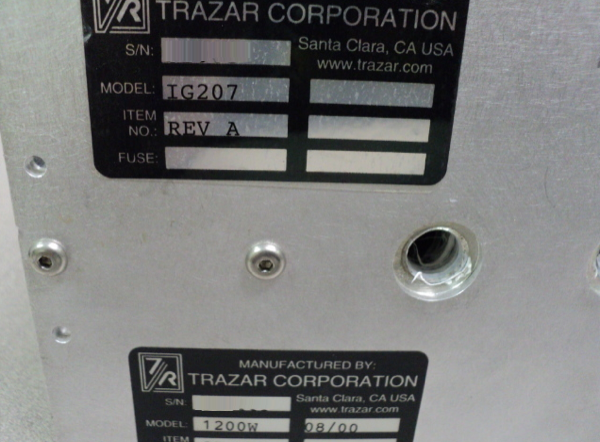Photo Used TRAZAR IG207 For Sale