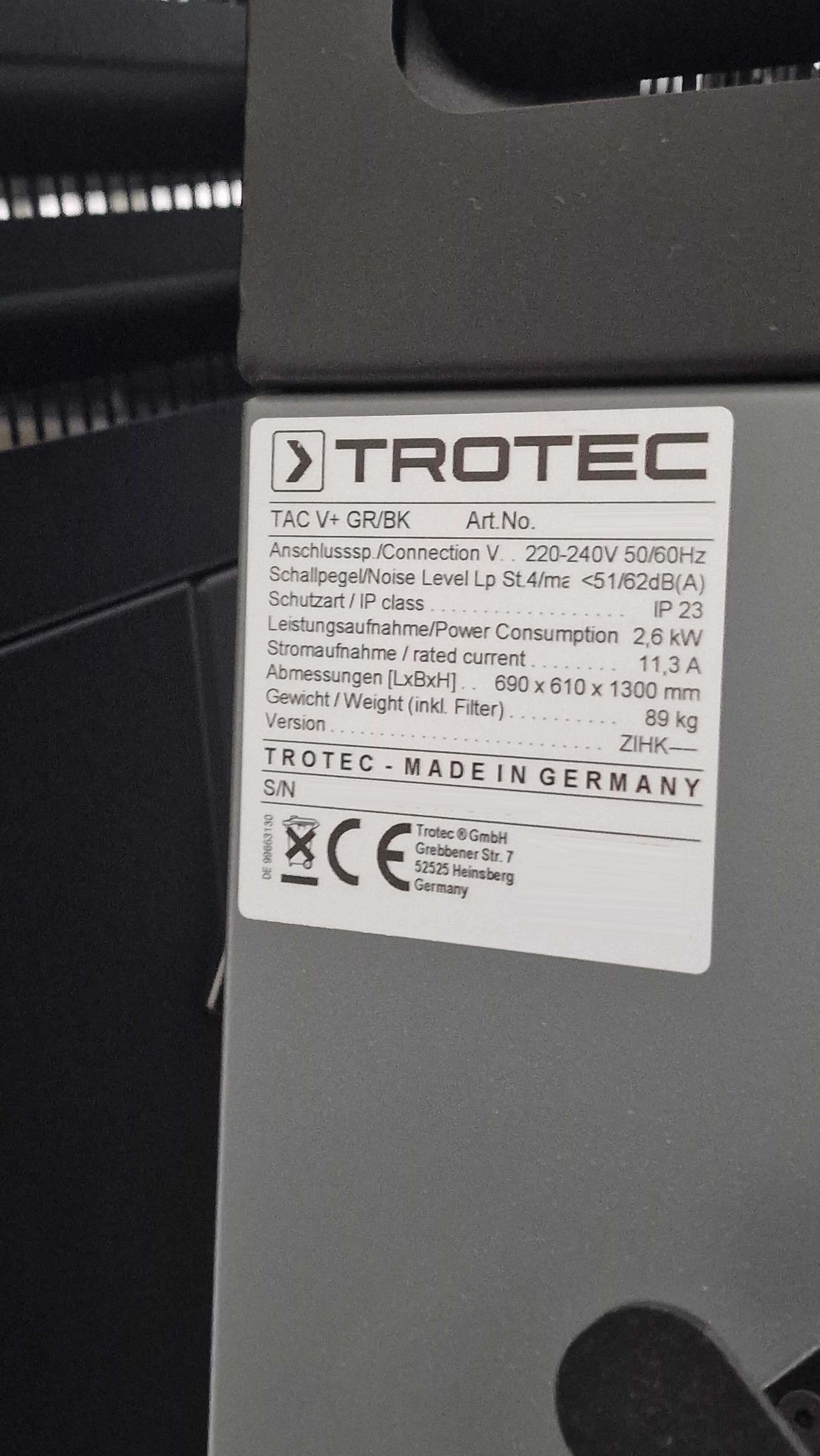 Foto Verwendet TROTEC TAC V+ GR/BK Zum Verkauf