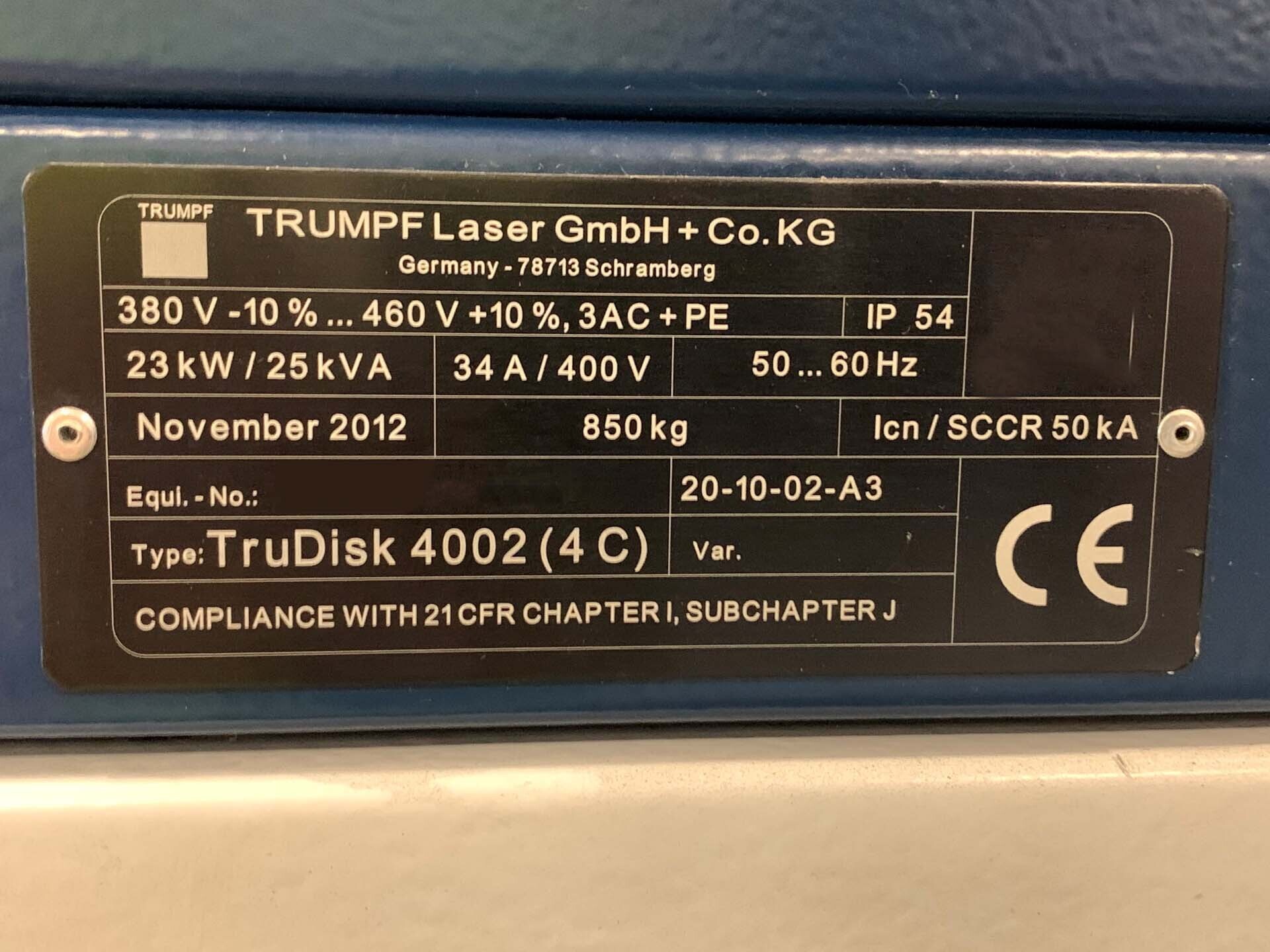 图为 已使用的 TRUMPF TruDisk 4002 待售
