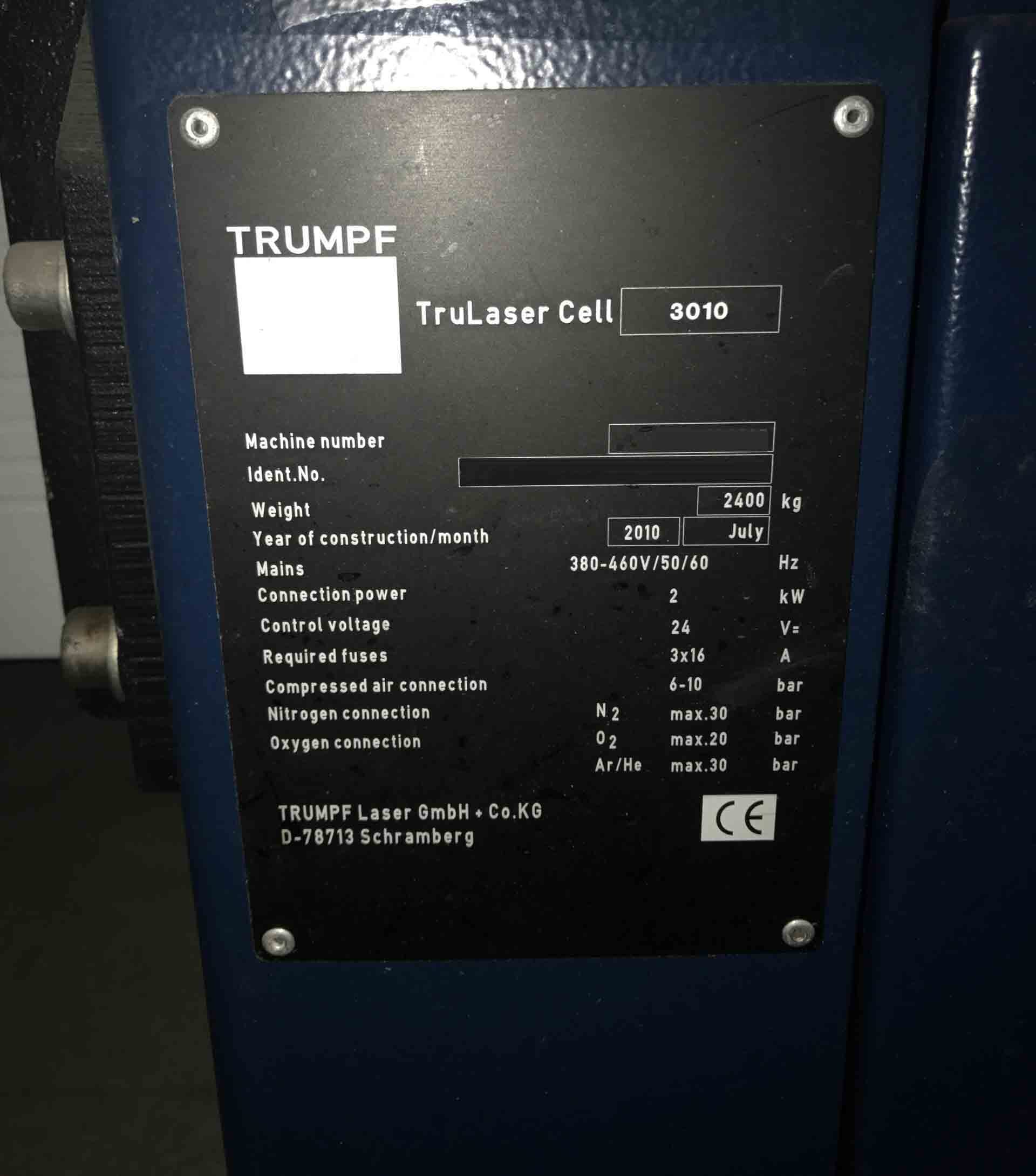 Photo Used TRUMPF TruLaser Cell 3010 For Sale