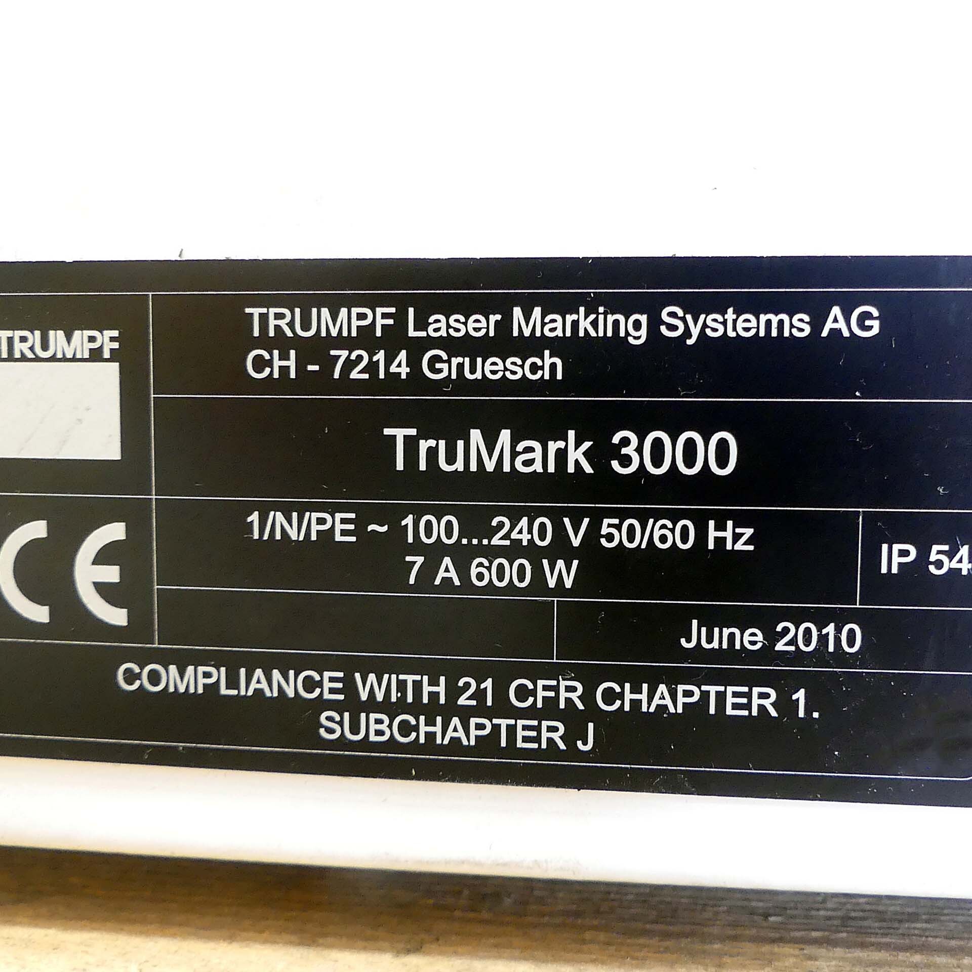 Photo Used TRUMPF TruMark 3000 For Sale