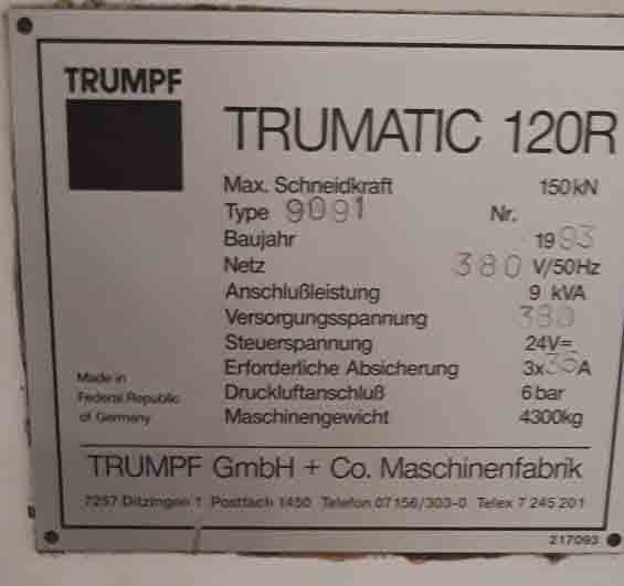 圖為 已使用的 TRUMPF Trumatic 120R 待售