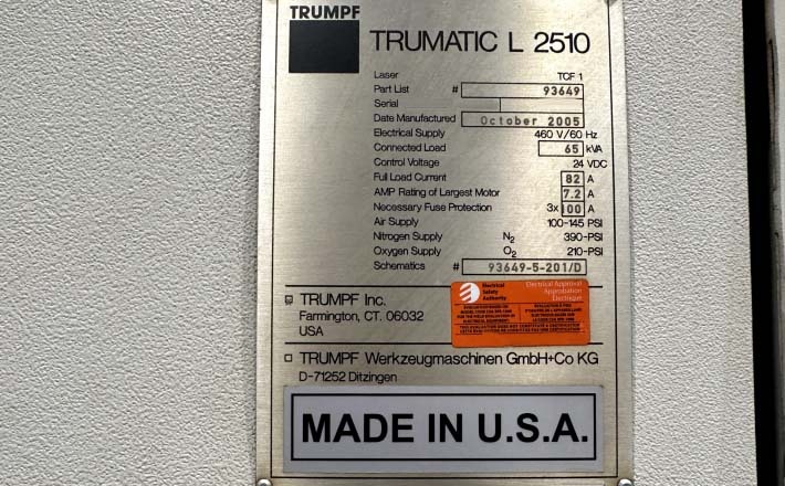 Photo Utilisé TRUMPF Trumatic L2510 À vendre
