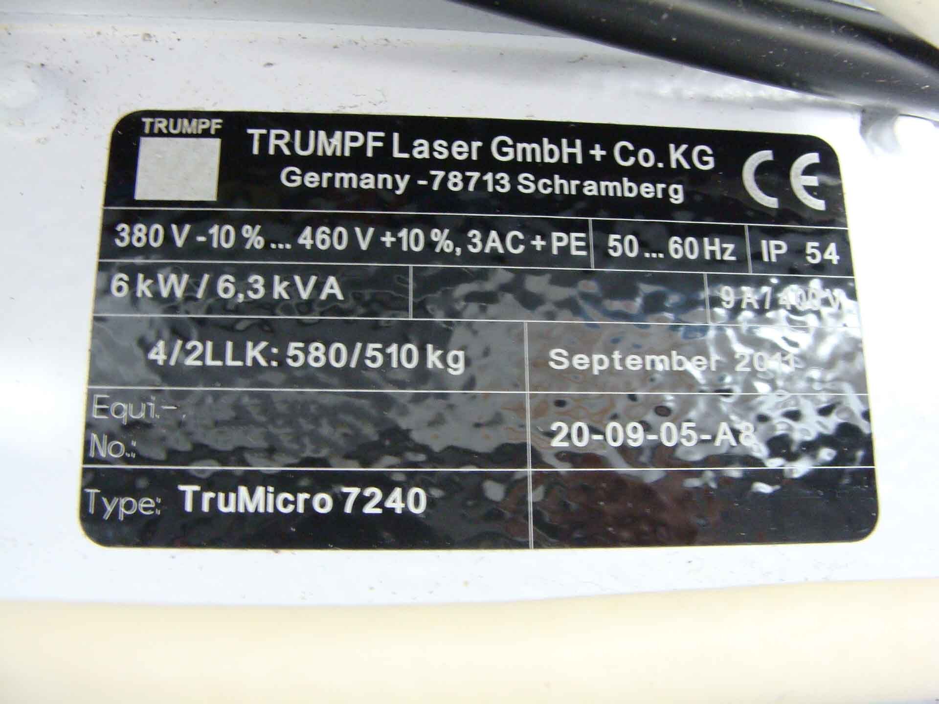 Photo Used TRUMPF TruMicro 7240 For Sale