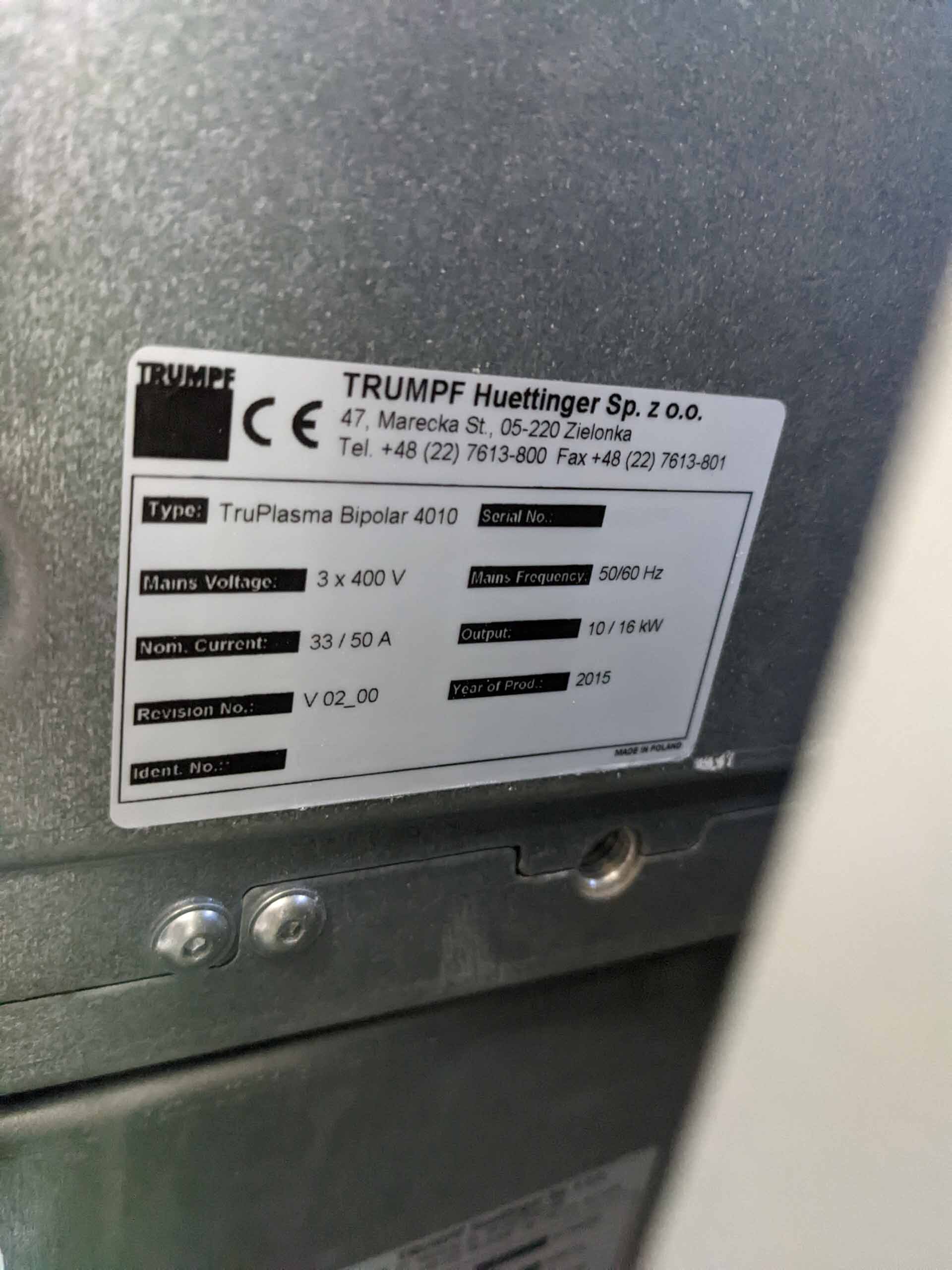 Photo Utilisé TRUMPF TruPlasma Bipolar 4010 À vendre