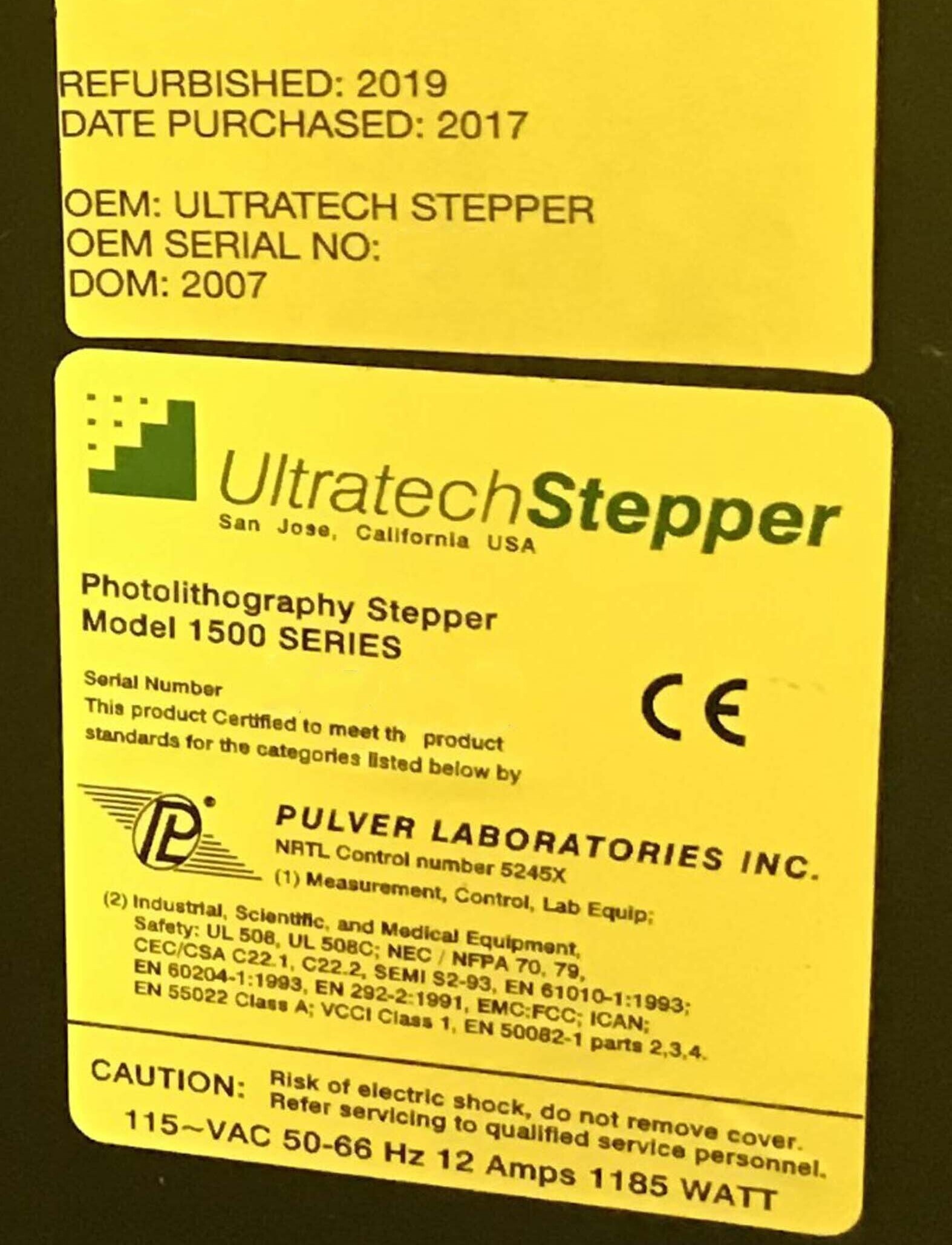 Photo Used ULTRATECH 1500 WAS For Sale