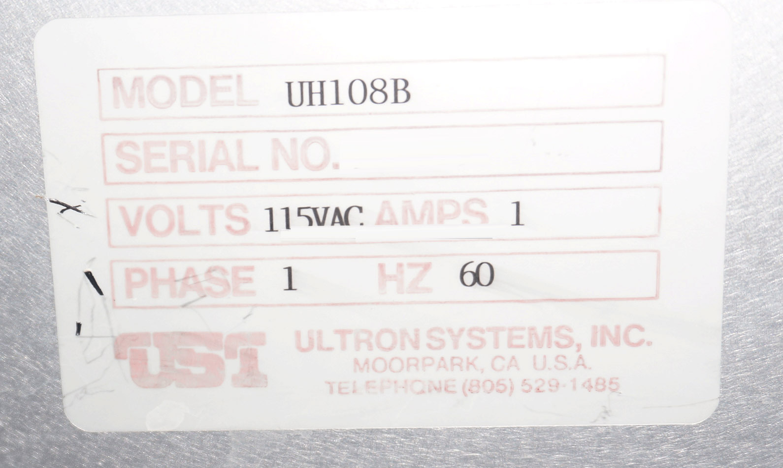 Photo Used ULTRON SYSTEMS INC / USI UH 108B For Sale